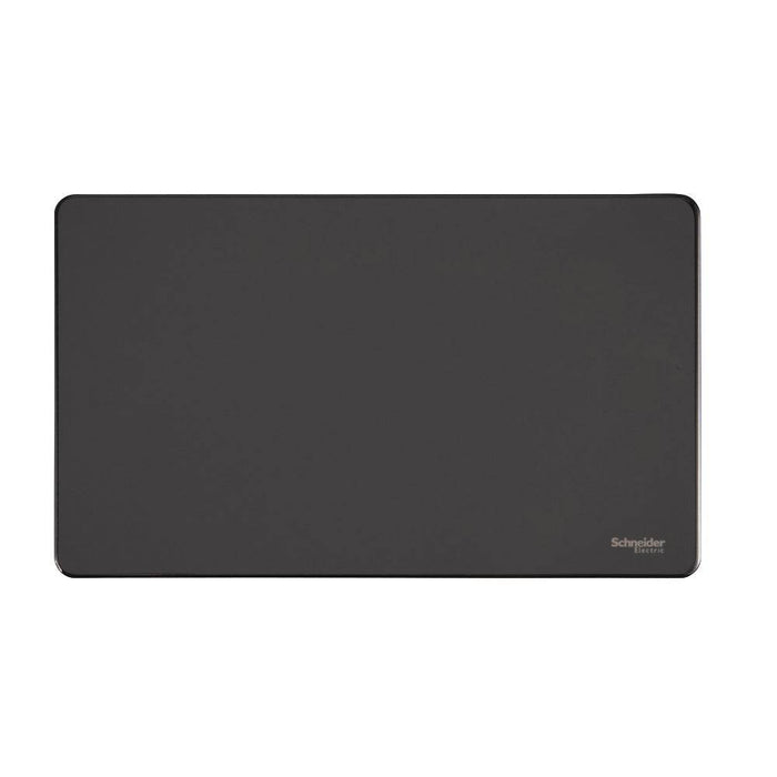 Schneider Ultimate Screwless Black Nickel Double Blank Plate GU8420BN