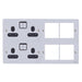 Schneider Ultimate Flat Plate Polished Chrome 13A Double Socket Combination Plate GU32204DMPBPCAvailable from RS Electrical Supplies