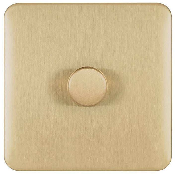 Schneider Lisse Deco Satin Brass 1G 2W LED 100W Dimmer Switch GGBL6012LMSBSAvailable from RS Electrical Supplies