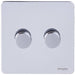 Schneider Ultimate Screwless Polished Chrome 2G 2W 250W Dimmer Switch GU6422CPCAvailable from RS Electrical Supplies