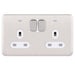 Schneider Lisse Deco Stainless Steel 13A Double Socket DP with LED GGBL3021DWSSAvailable from RS Electrical 