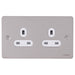 Schneider Ultimate Flat Plate Pearl Nickel 13A Double Unswitched Socket GU3260WPNAvailable from RS Electrical