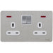 Schneider Ultimate Screwless Stainless Steel 13A DP Double Socket with Neon GU3421DWSSAvailable from RS Electrical 