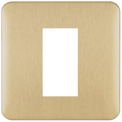 Schneider Lisse Deco Satin Brass 1G Euro Plate GGBL8050SBAvailable from RS Electrical Supplies