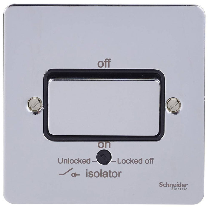 Schneider Ultimate Flat Plate Polished Chrome Fan Isolator Switch GU1213BPCAvailable from RS Electrical Supplies