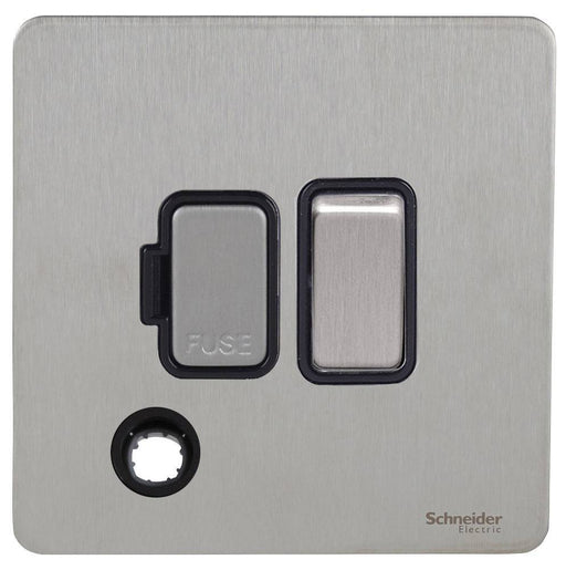 Schneider Ultimate Screwless Stainless Steel 13A Switched Spur with Flex GU5413BSSAvailable from RS Electrical 