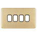 Schneider Lisse Deco Satin Brass 4G Grid Plate GGBL04GBSBAvailable from RS Electrical Supplies