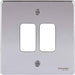 Schneider Ultimate Low Profile Polished Chrome 2G Grid Plate GUGL02PCAvailable from RS Electrical Supplies