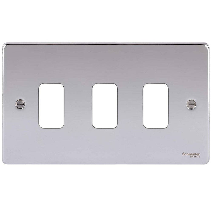 Schneider Ultimate Low Profile Polished Chrome 3G Grid Plate GUGL03PCAvailable from RS Electrical Supplies