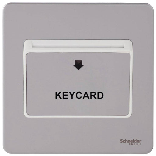 Schneider Ultimate Screwless Pearl Nickel Hotel Key Card Switch GU1412KWPNAvailable from RS Electrical