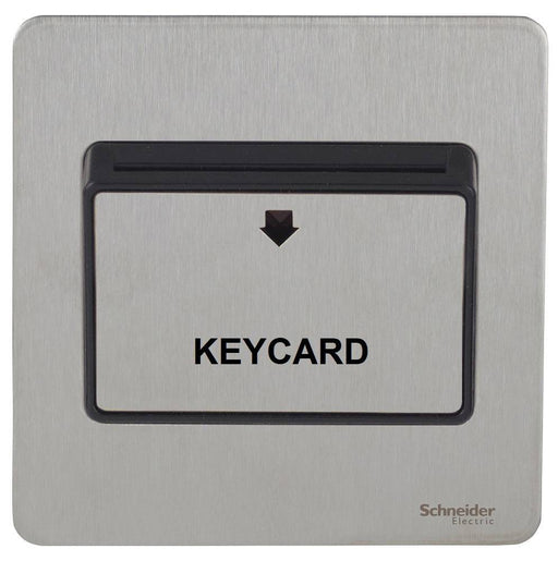 Schneider Ultimate Screwless Stainless Steel Hotel Key Card Switch GU1412KBSSAvailable from RS Electrical 