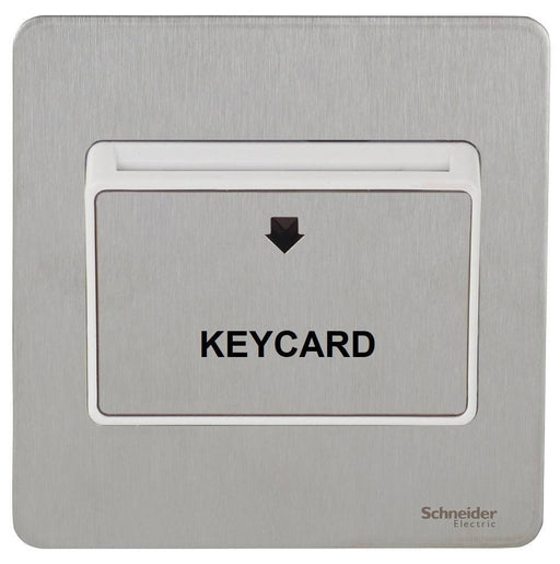 Schneider Ultimate Screwless Stainless Steel Hotel Key Card Switch GU1412KWSSAvailable from RS Electrical 