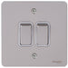 Schneider Ultimate Flat Plate Pearl Nickel 2G Intermediate Switch GU12214WPNAvailable from RS Electrical