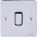 Schneider Ultimate Flat Plate Polished Chrome 1G Intermediate Switch GU1214BPCAvailable from RS Electrical Supplies