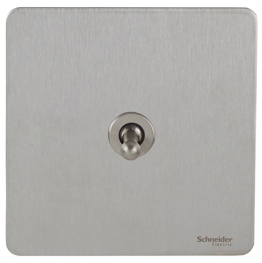 Schneider Ultimate Screwless Stainless Steel 1G Intermediate Toggle Switch GU1414TSSAvailable from RS Electrical 