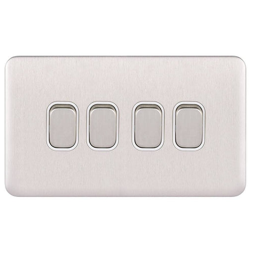 Schneider Lisse Deco Stainless Steel 4G 2W Light Switch GGBL1042WSSAvailable from RS Electrical 