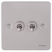 Schneider Ultimate Flat Plate Pearl Nickel 2G Toggle Switch GU1222TPNAvailable from RS Electrical