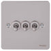 Schneider Ultimate Flat Plate Pearl Nickel 3G Toggle Switch GU1232TPNAvailable from RS Electrical