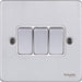 Schneider Ultimate Low Profile Brushed Chrome 3G 2W Light Switch GU1532WBCAvailable from RS Electrical 