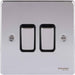 Schneider Ultimate Low Profile Polished Chrome 2G 2W Light Switch GU1522BPCAvailable from RS Electrical Supplies