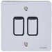 Schneider Ultimate Flat Plate Polished Chrome 2G Retractive Switch GU1222RBPCAvailable from RS Electrical Supplies