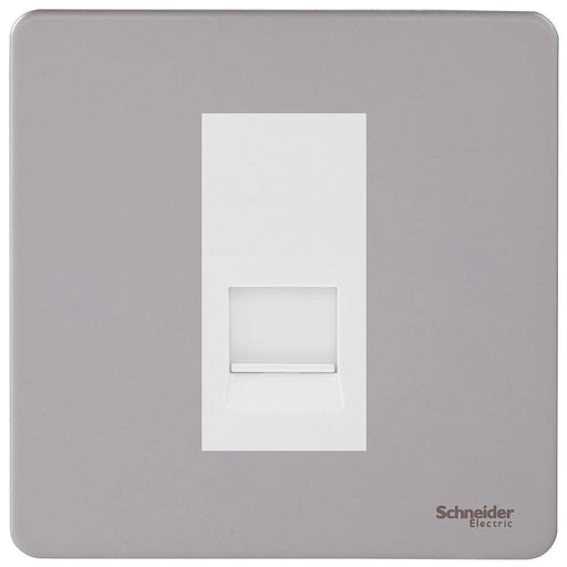 Schneider Ultimate Screwless Pearl Nickel RJ11 Data Outlet GU7451MWPNAvailable from RS Electrical