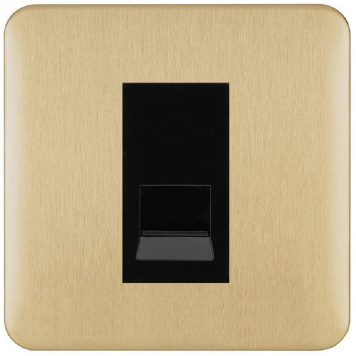 Schneider Lisse Deco Satin Brass RJ12 Data Outlet GGBL7051MBSBAvailable from RS Electrical Supplies