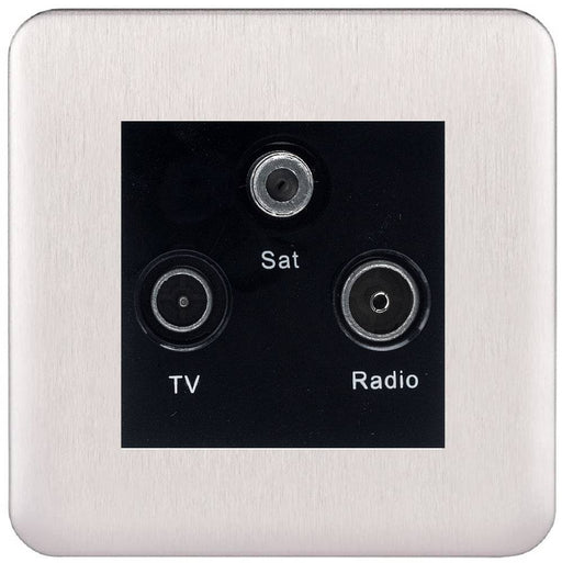 Schneider Lisse Deco Stainless Steel TV/FM/SAT Socket GGBL7081MBSSAvailable from RS Electrical 