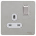 Schneider Ultimate Screwless Stainless Steel 13A DP Single Socket GU3410DWSSAvailable from RS Electrical 