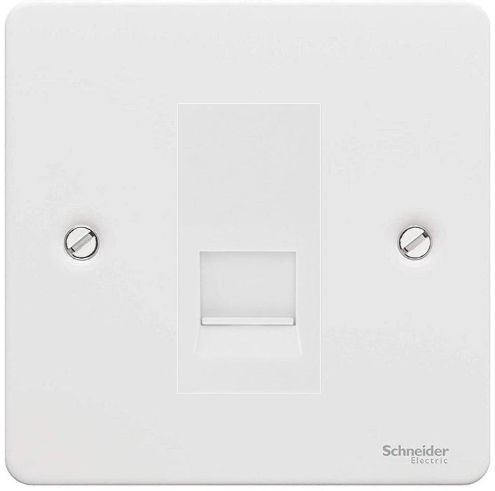 Schneider Ultimate Flat Plate White Metal Secondary Telephone Socket GU7262MWPW