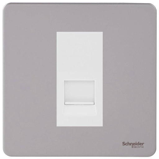 Schneider Ultimate Screwless Pearl Nickel Master Telephone Socket GU7461MWPNAvailable from RS Electrical