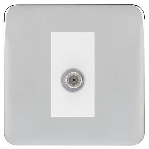 Schneider Lisse Deco Polished Chrome Satellite Socket GGBL7030MWPCAvailable from RS Electrical Supplies