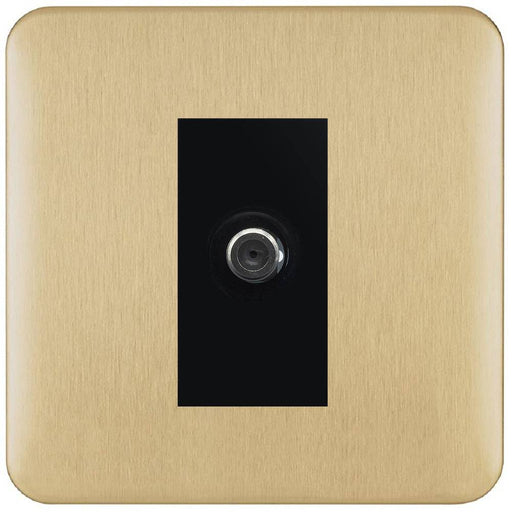 Schneider Lisse Deco Satin Brass Satellite Socket GGBL7030MBSBAvailable from RS Electrical Supplies