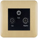 Schneider Lisse Deco Satin Brass TV/FM/SAT Socket GGBL7081MBSBAvailable from RS Electrical Supplies