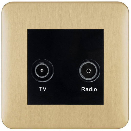 Schneider Lisse Deco Satin Brass TV & FM Socket GGBL7020MBSBAvailable from RS Electrical Supplies