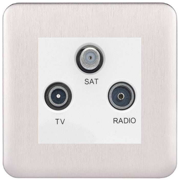 Schneider Lisse Deco Stainless Steel TV/FM/SAT Socket GGBL7081MWSSAvailable from RS Electrical 