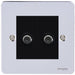 Schneider Ultimate Flat Plate Polished Chrome Double Satellite Socket GU72302MBPCAvailable from RS Electrical Supplies