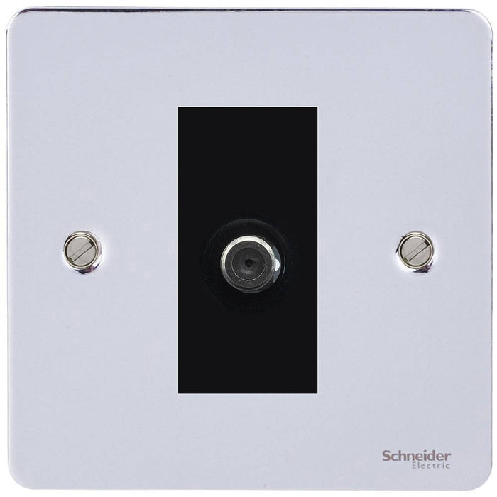 Schneider Ultimate Flat Plate Polished Chrome Satellite Socket GU7230MBPCAvailable from RS Electrical Supplies