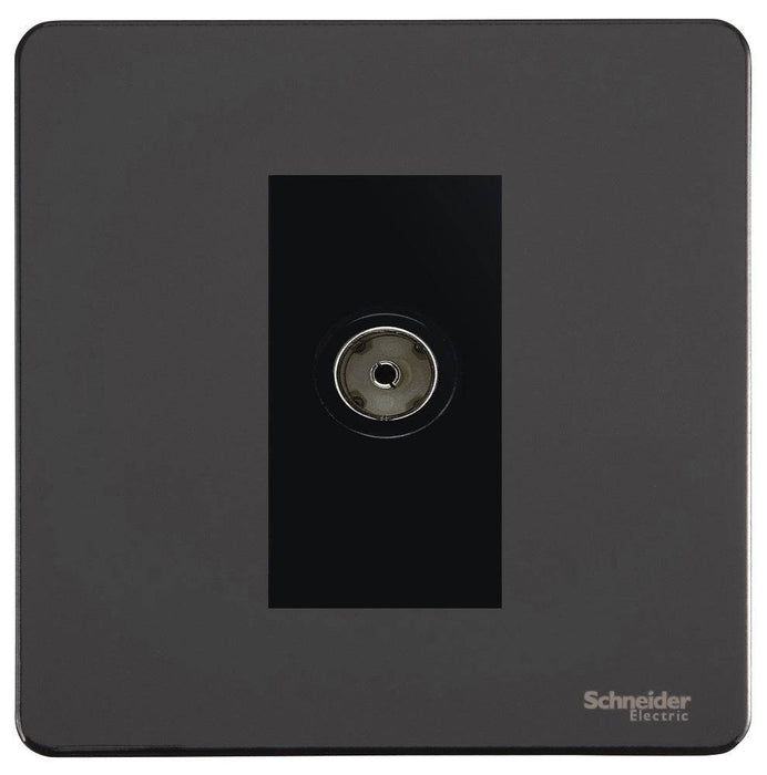 Schneider Ultimate Screwless Black Nickel Co-axial Socket GU7410MBBN