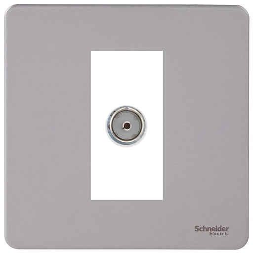 Schneider Ultimate Screwless Pearl Nickel Co-axial Socket GU7410MWPNAvailable from RS Electrical