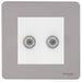 Schneider Ultimate Screwless Pearl Nickel Double Satellite Socket GU74302MWPNAvailable from RS Electrical