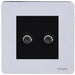 Schneider Ultimate Screwless Polished Chrome Double Satellite Socket GU74302MBPCAvailable from RS Electrical Supplies