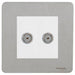 Schneider Ultimate Screwless Stainless Steel Double Co-axial Socket GU7420MWSSAvailable from RS Electrical 