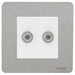 Schneider Ultimate Screwless Stainless Steel Double Satellite Socket GU74302MWSSAvailable from RS Electrical 