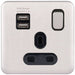 Schneider Lisse Deco Stainless Steel 13A Single USB Socket GGBL30102USBABSSSAvailable from RS Electrical 