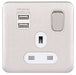 Schneider Lisse Deco Stainless Steel 13A Single USB Socket GGBL30102USBAWSSSAvailable from RS Electrical 