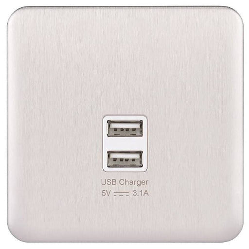 Schneider Lisse Deco Stainless Steel USB Charger Socket GGBL70042WSSSAvailable from RS Electrical 